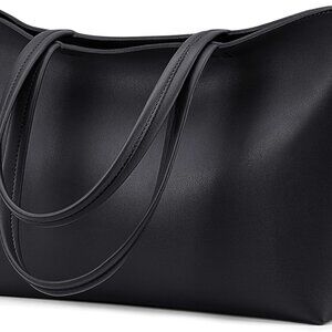 KALIDI Tote Bag Zipper Shoulder Bag Faux Leather Purses Satchel for Women Casual